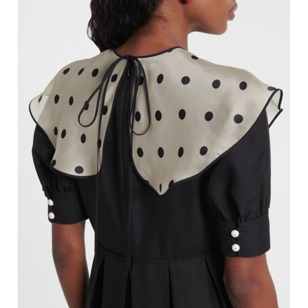 Valentino‎ Garavani Polka Dot Collar Silk Mini Dress $5,400 - Size IT 38 / US 2 - Picture 10 of 16